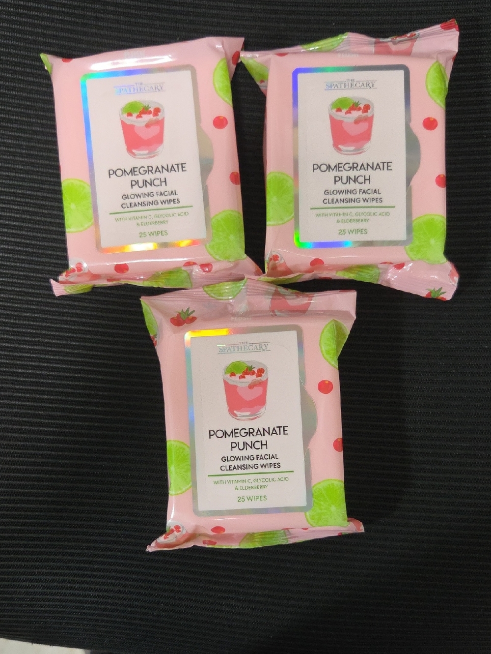 Pomegranate Punch Glowing Facial Cleansing Wipes - 3 Packs